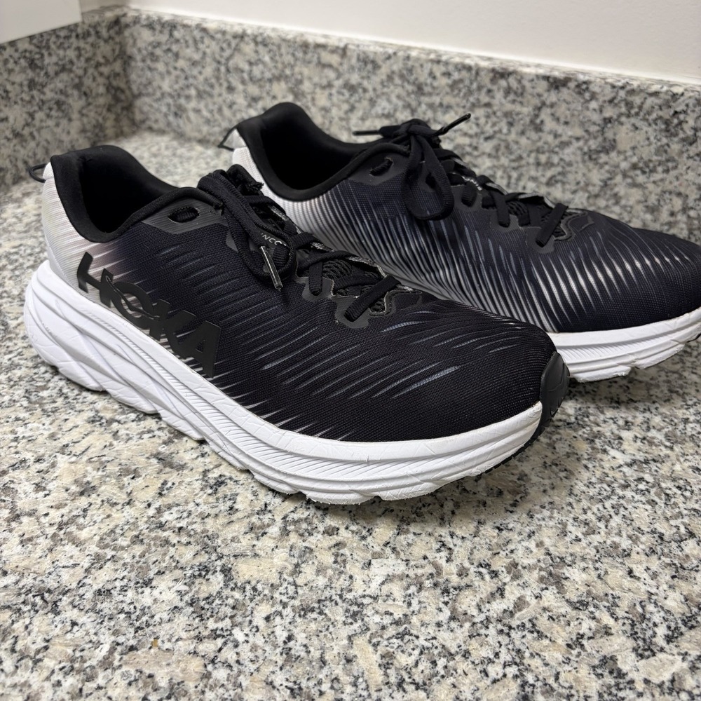 Hoka One One Rincon 3 Running Shoes Black White Wide (W 9.5 / Men's 8.5) 1121371